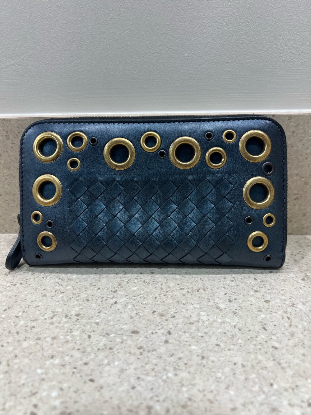 Bottega Veneta Intrecciato Grommet Leather Continental Wallet